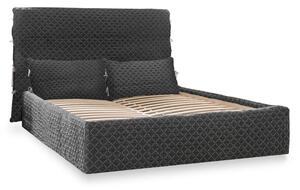 Černá čalouněná dvoulůžková postel s úložným prostorem s roštem 140x200 cm Sleepy Luna – Miuform