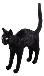 Stolní lampa SELETTI, Jobby The Cat, stmívatelné, Černá, Obývací pokoj, Plast, Design