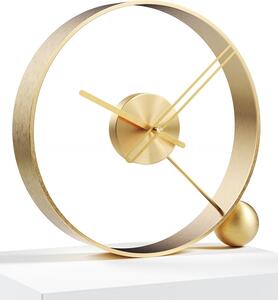 Mclocks Designové stolní hodiny Endless brushed gold/gold 32cm