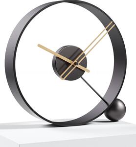 Mclocks Designové stolní hodiny Endless lacquered black/oak 32cm