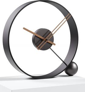 Mclocks Designové stolní hodiny Endless lacquered black/walnut 32cm
