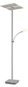 Stojací Lampa Lucande, Parthena, stmívatelné, Šedá, Obývací pokoj, Kov, Moderní
