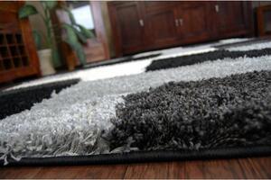 Makro Abra Kusový koberec Shaggy ZENA 2526A šedý černý krémový Rozměr: 140x190 cm