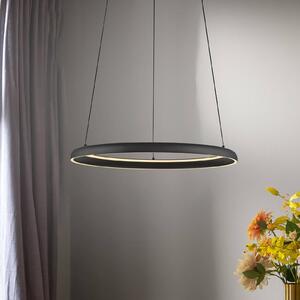 Schöner Wohnen Závěsné světlo QUILLO, černé, Ø 60 cm, kov, Switchdim, stmívatelný, Černá, Obývací pokoj / jídelna, Hliník, Moderní