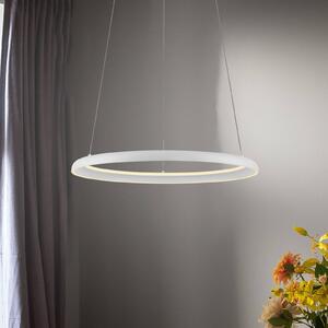 Schöner Wohnen LED závěsné světlo QUILLO, bílé, Ø 60 cm, kov, Switchdim, stmívatelný, Bílá / opál, Obývací pokoj / jídelna, Hliník, Moderní