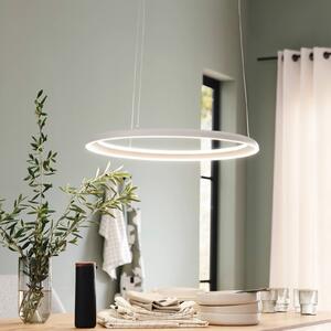 Schöner Wohnen LED závěsné světlo QUILLO, béžové, Ø 60 cm, kov, Switchdim, stmívatelný, Krémová / jantar, Obývací pokoj / jídelna, Hliník, Moderní