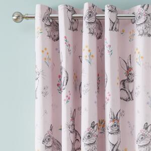 Růžový dětský závěs 2 ks 168x183 cm Bunny Tails Ditsy Flowers – Catherine Lansfield