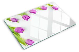 Skleněné krájecí prkénko Tulipány na bílém pozadí ddk-nr-wm-00006464