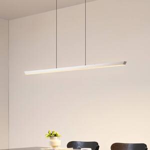 Lucande LED závěsné světlo Solvar, 117 cm, stříbrná, stmívatelné, stmívatelný, Chrom / stříbro, Obývací pokoj / jídelna, kov, Moderní