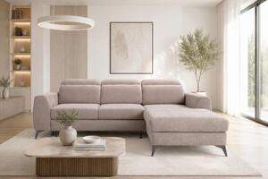 ROHOVÁ SEDAČKA, textil, béžová Livetastic - Sedací soupravy, Online Only