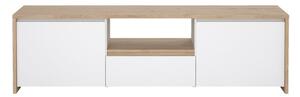 Bílý/v přírodní barvě TV stolek v dekoru dubu 179x52x48 cm Next – Tvilum