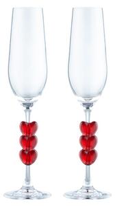 LOVEBIRDS Sada sklenic na šampaňské srdíčka 180 ml 2 ks