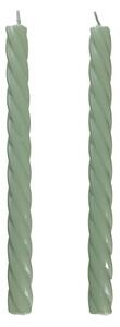 TWISTED Sada lesklých svíček 2 ks 25,5 cm - mátová