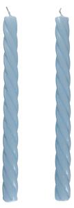 TWISTED Sada lesklých svíček 2 ks 25,5 cm - sv. modrá