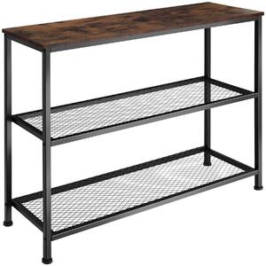 Tectake Konzolový stolek Bristol 100x30x81cm - Industriální dřevo tmavé, rustikální