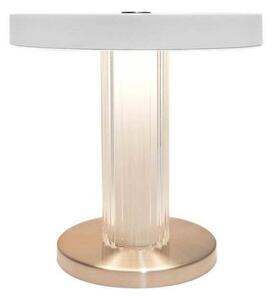 DFTP by Nordlux LED stolní lampa na baterie Trezzi, bílá, výška 22 cm, kov/sklo, stmívatelný, Bílá / opál, Obývací pokoj / jídelna, kov, Skandinávský