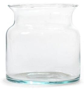 Skleněná váza DIGITALIS se zúženým otvorem - výška 12 cm, průměr 12 cm