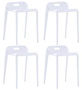 Stohovatelné stoličky 4 ks bílé plast