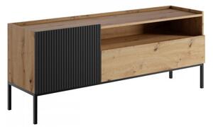 Moderní TV skříňka Zulek 150 1D1SZ, Barva: dub artisan / dub artisan + černá Mirjan24 5903211407680