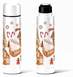 Nerezová termoska se stop ventilem TORO 0,5l perničková vesnička