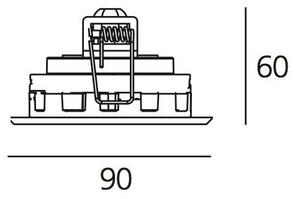 AR T42004ELPTW00 Ego Flat 90 downlight čtverec EL 3000K hliník IK10 - ARTEMIDE