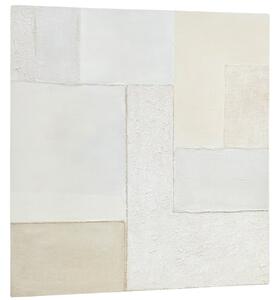 Bílý abstraktní obraz Kave Home Pineda 100 x 100 cm