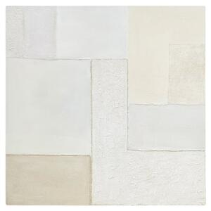 Bílý abstraktní obraz Kave Home Pineda 100 x 100 cm