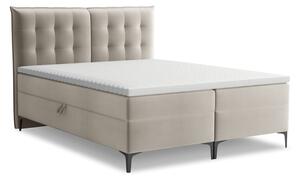 Taupe boxspring postel s úložným prostorem 180x200 cm Mikana – Makamii