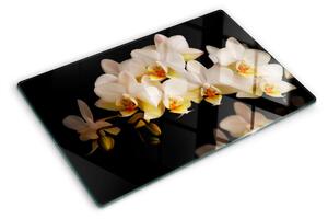 Krájecí prkénko skleněné Orchideje na černém pozadí ddk-nr-wm-00006552