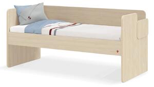 Patrová postel s přistýlkou, úložným prostorem a žebříkem Fairy Modular - dub světlý/zelená