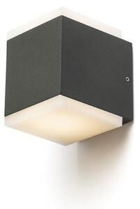 TIRAS II nástěnná antracitová mléčný akryl 230V LED 2x6W IP54 3000K - RED - DESIGN RENDL
