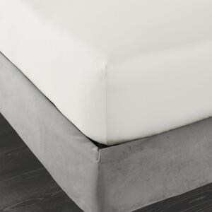 Slonovinové napínací prostěradlo z bavlněného saténu 90x190 cm Cotton Sateen – Bianca