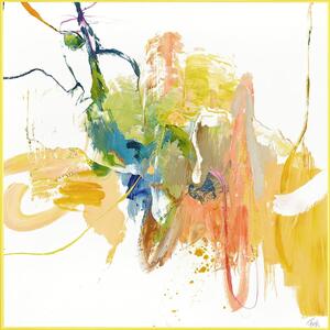 Obraz s ručně malovanými prvky 102x102 cm Confidential Yellow – Malerifabrikken