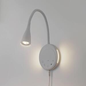 Lindby LED světlo na čtení Zayna, bílé, plast, stmívatelné