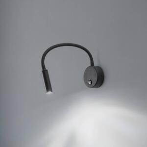 Nástěnné svítidlo Lagos, 45 cm, černé, lampa na čtení, nastavitelné, G9