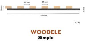 Woodele Simple nástěnné lamely na šedém filcu 300*2700 Bílý mat ks