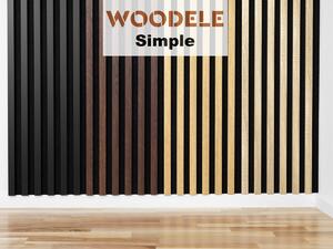 Woodele Simple nástěnné lamely na černém filcu 300*2700 Dub bělený ks