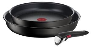 Hliníkové pánve s nepřilnavým povrchem a odnímatelnou rukojetí v sadě 2 ks ø 28 cm INGENIO Eco Resis L3979102 – Tefal