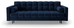 Tmavě modrá sametová rozkládací/s úložným prostorem pohovka 222 cm Bali – Cosmopolitan Design