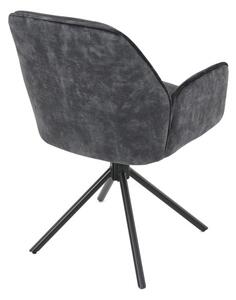 Jídelní židle sametová, černá HC-511 BK4