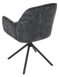 Jídelní židle sametová, černá HC-511 BK4