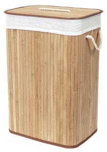 Bambusový koš na prádlo s víkem Compactor Bamboo - obdélníkový, přírodní, 40 x 30 x v60 cm