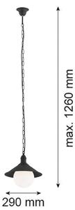 Argon Venkovní závěsné svítidlo Enduro, černé, ocel, sklo, IP44, E27, stmívatelný, Černá, kov