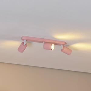 TK Lighting Stropní bodové světlo Livia, růžové, 52 cm, 3-bodové, kov, GU10, stmívatelný, Fialová / růžová / barva růže, Dětský pokoj, kov