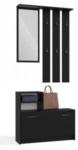 Předsíňová sestava Vayan 1 (černá) (se zrcadlem)
