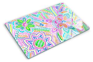 Skleněná deska do kuchyně Květinový vzor v boho stylu ddk-nr-wm-00006740