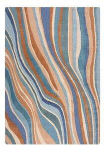 Modrý ručně tkaný vlněný koberec 160x230 cm Abstract Flow – Flair Rugs