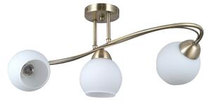 Italux PND-40692-3-AB přisazené stropní svítidlo Bevio | 40W E27 | mosaz | opálová