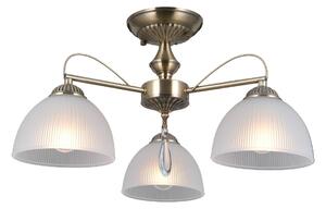 Italux PND-40623-3-AB přisazené stropní svítidlo Moreti | 40W E27 | mosaz | opálová
