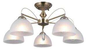 Italux PND-40623-5-AB přisazené stropní svítidlo Moreti | 40W E27 | mosaz | opálová
